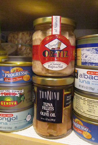 A Selection of Jarred and Canned Tuna