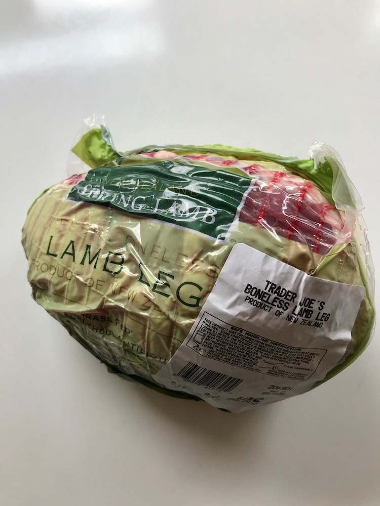 Packaged leg of lamb from Trader Joe's