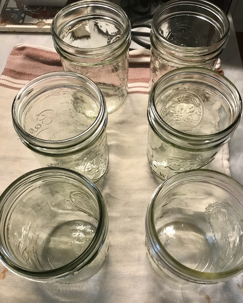 Empty canning jars, ready to be filled