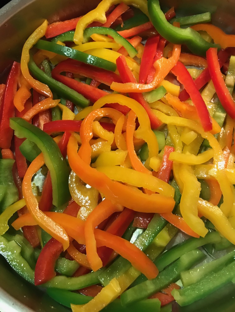 Peppers ready to be cooked